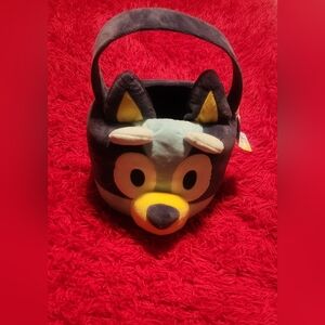Bluey Plush Treat Basket Halloween Easter Bucket 7” Soft 3D Face